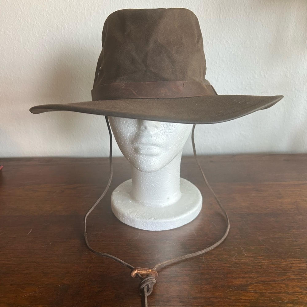 Outback Trading Co Brown Leather Hat Vintage Outback Rancher Outdoor